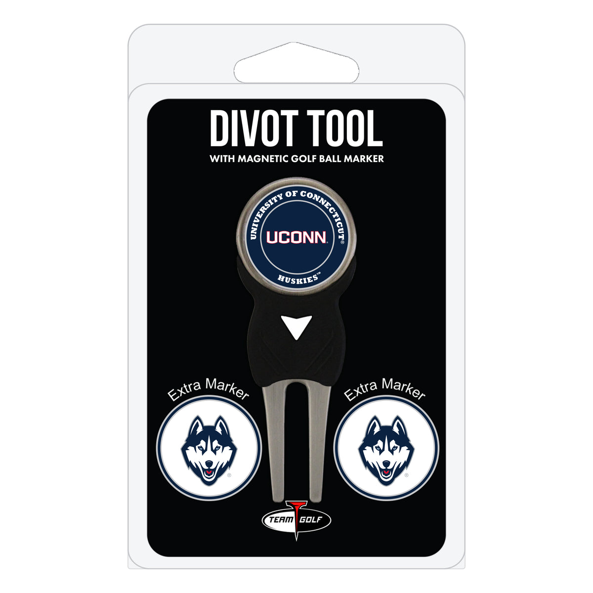 UConn Huskies divot repair tool and three ball markers