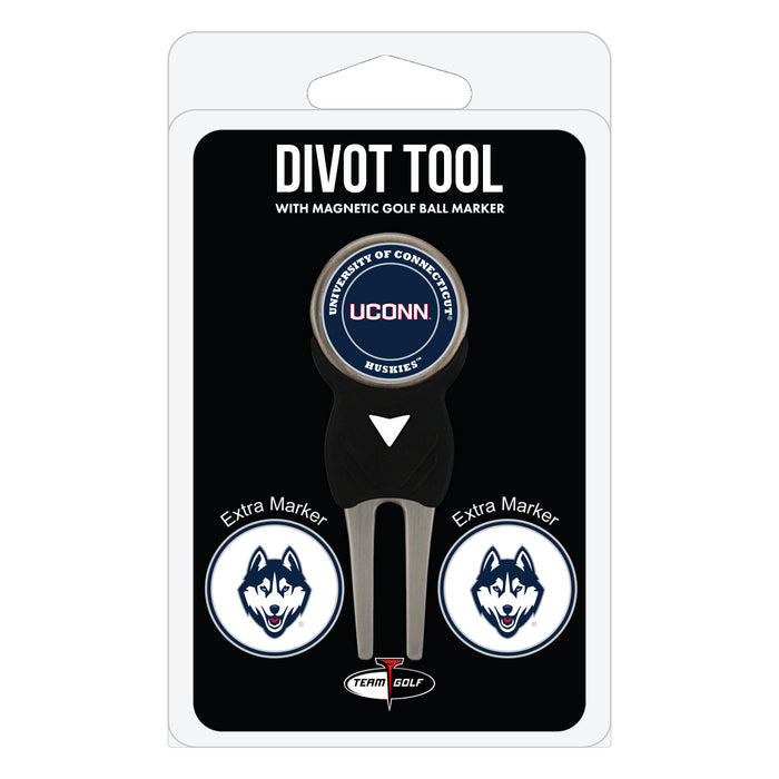 UConn Huskies divot repair tool and three ball markers