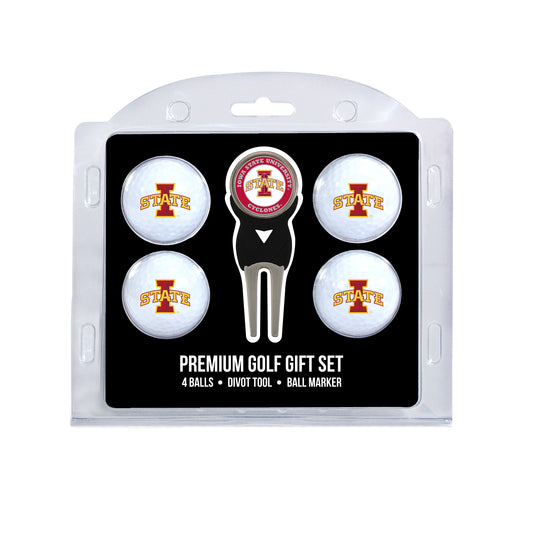 Iowa State Cyclones four ball golf gift set with divot tool and ball marker