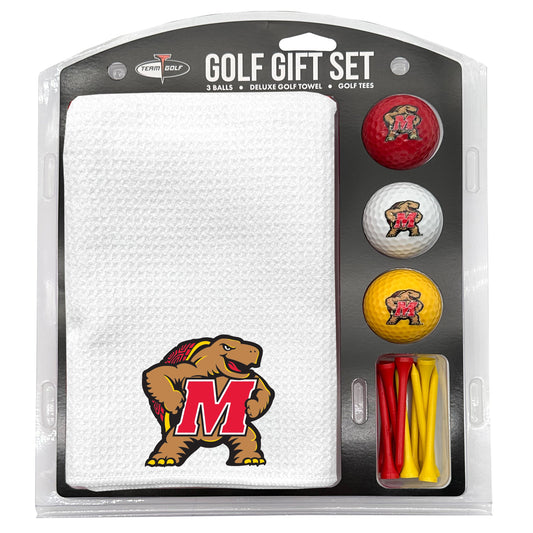Maryland Terrapins White Microfiber Towel Golf Gift Set - Club Rehab
