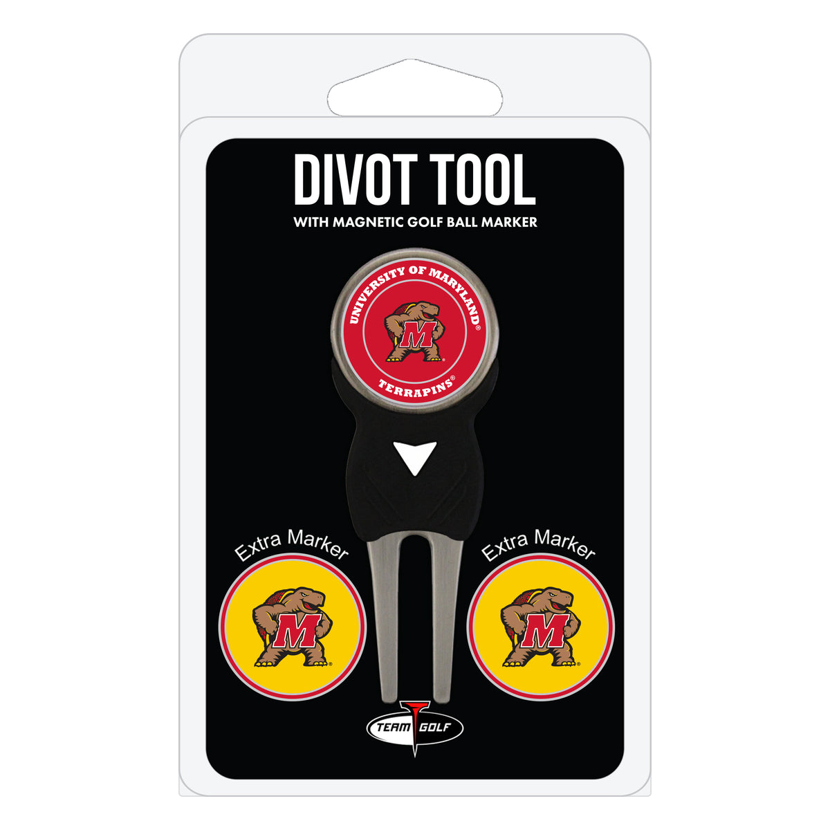 Maryland Terrapins divot repair tool and three ball markers