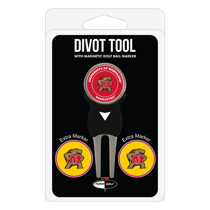 Maryland Terrapins divot repair tool and three ball markers