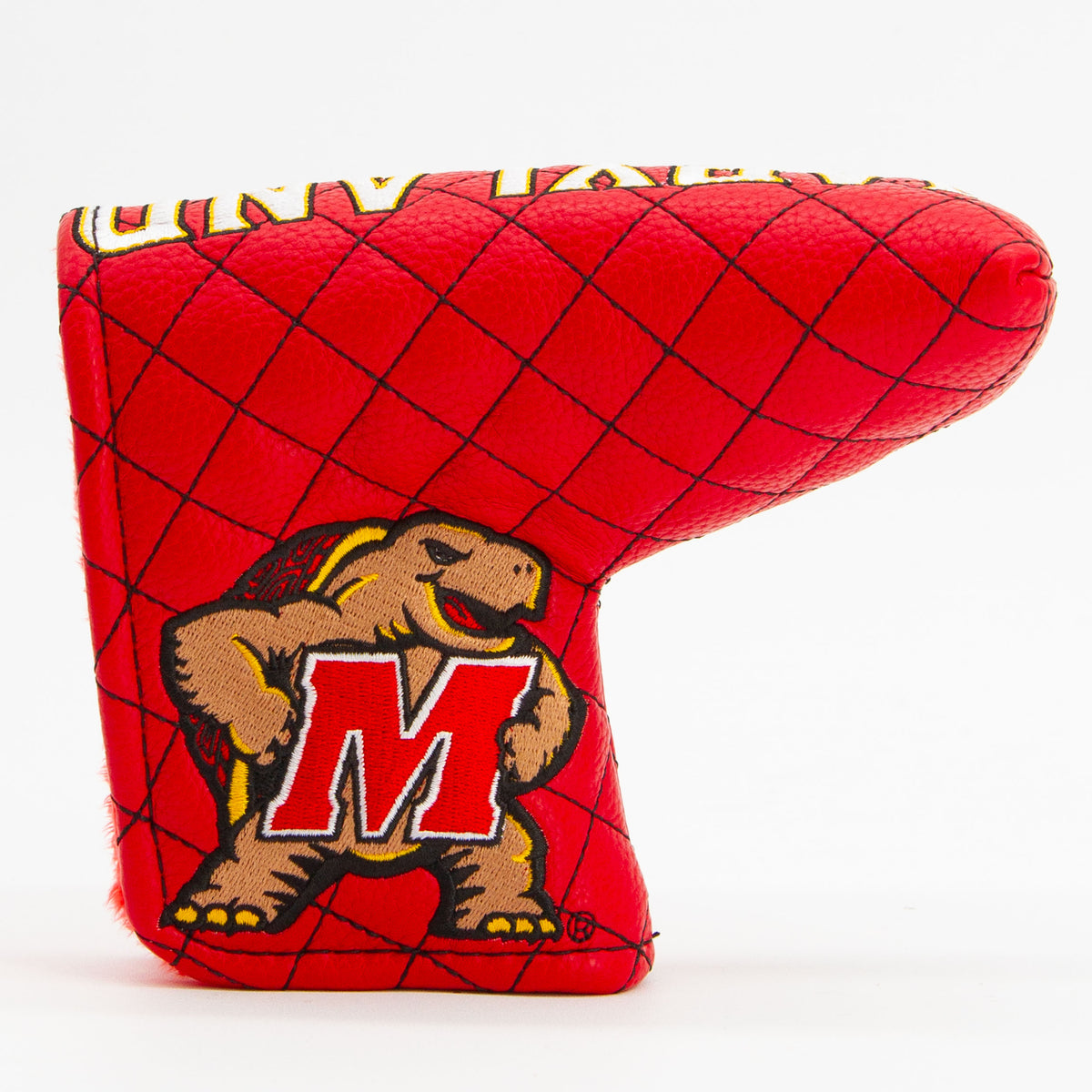 Maryland Terrapins Solid Quilted Blade Putter Cover, front view