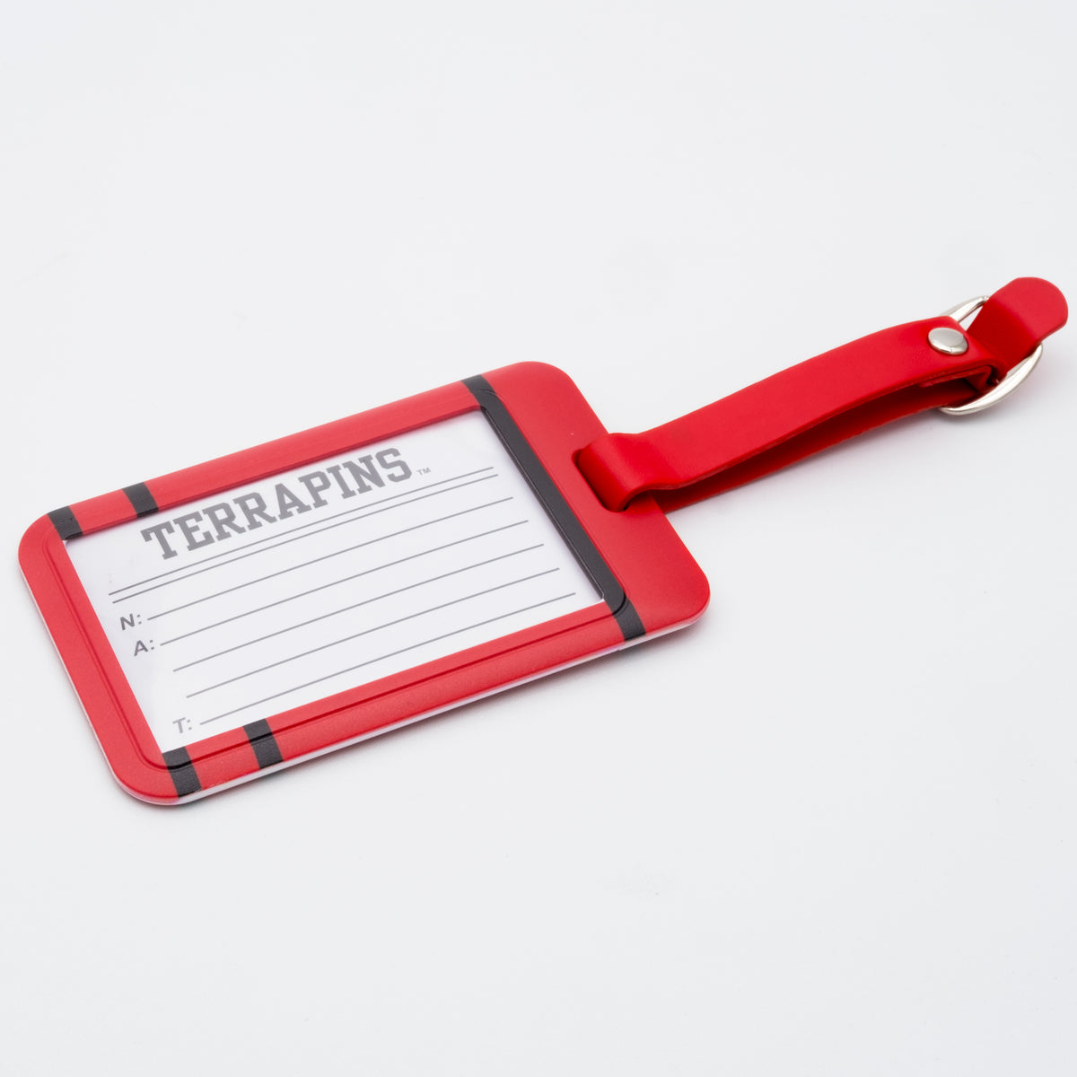 Maryland Terrapins plastic golf bag tag by Team Golf, product photo 2