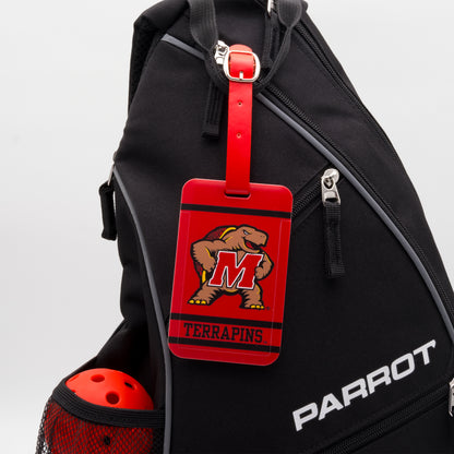 Maryland Terrapins plastic golf bag tag by Team Golf, product photo 3