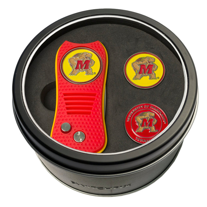 Maryland Terrapins Switchblade divot tool and ball marker tin gift set