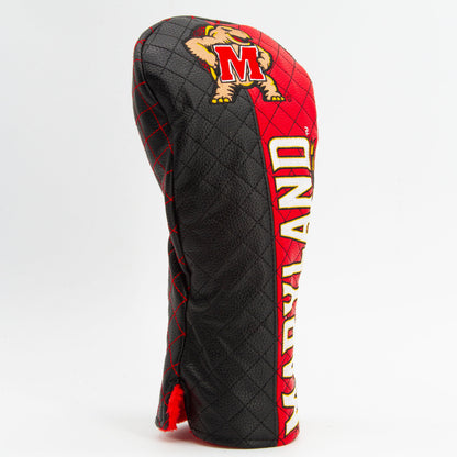 Maryland Terrapins Split Quilted Driver Headcover, angled view