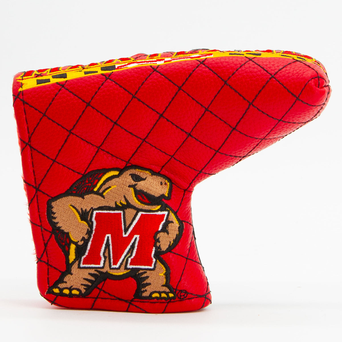 Maryland Terrapins Split Quilted Blade Putter Cover, front view