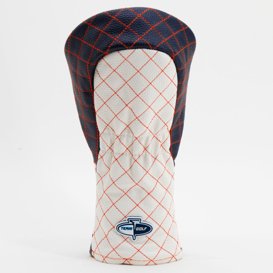 Syracuse Orange striped quilted fairway cover, back view