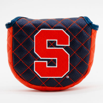 Syracuse Orange Solid Quilted Mallet Putter Cover, front view