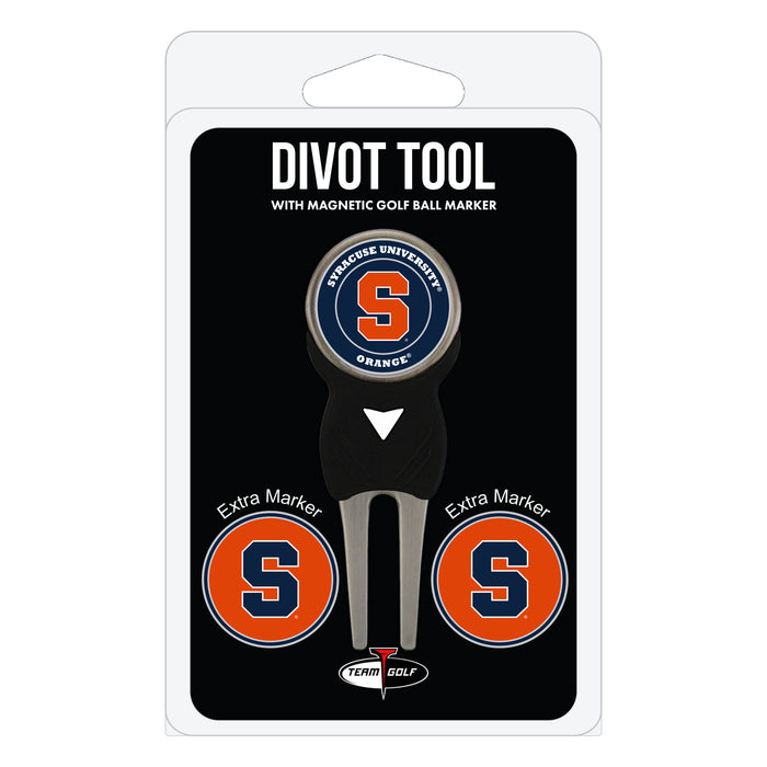 Syracuse Orange divot repair tool and three ball markers