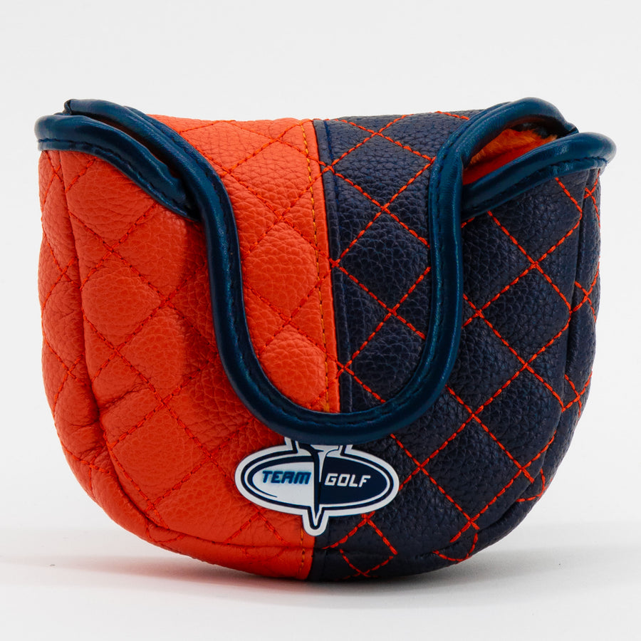 Syracuse Orange split quilted mallet putter cover, back view