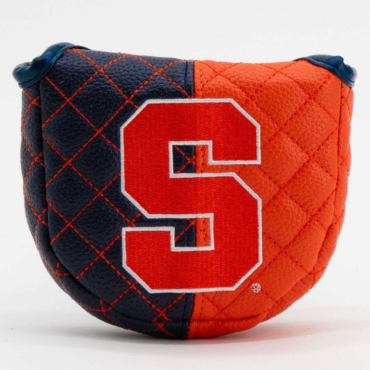 Syracuse Orange Split Quilted Mallet Putter Cover, front view