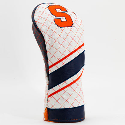 Syracuse Orange Striped Quilted Driver Headcover, angled view
