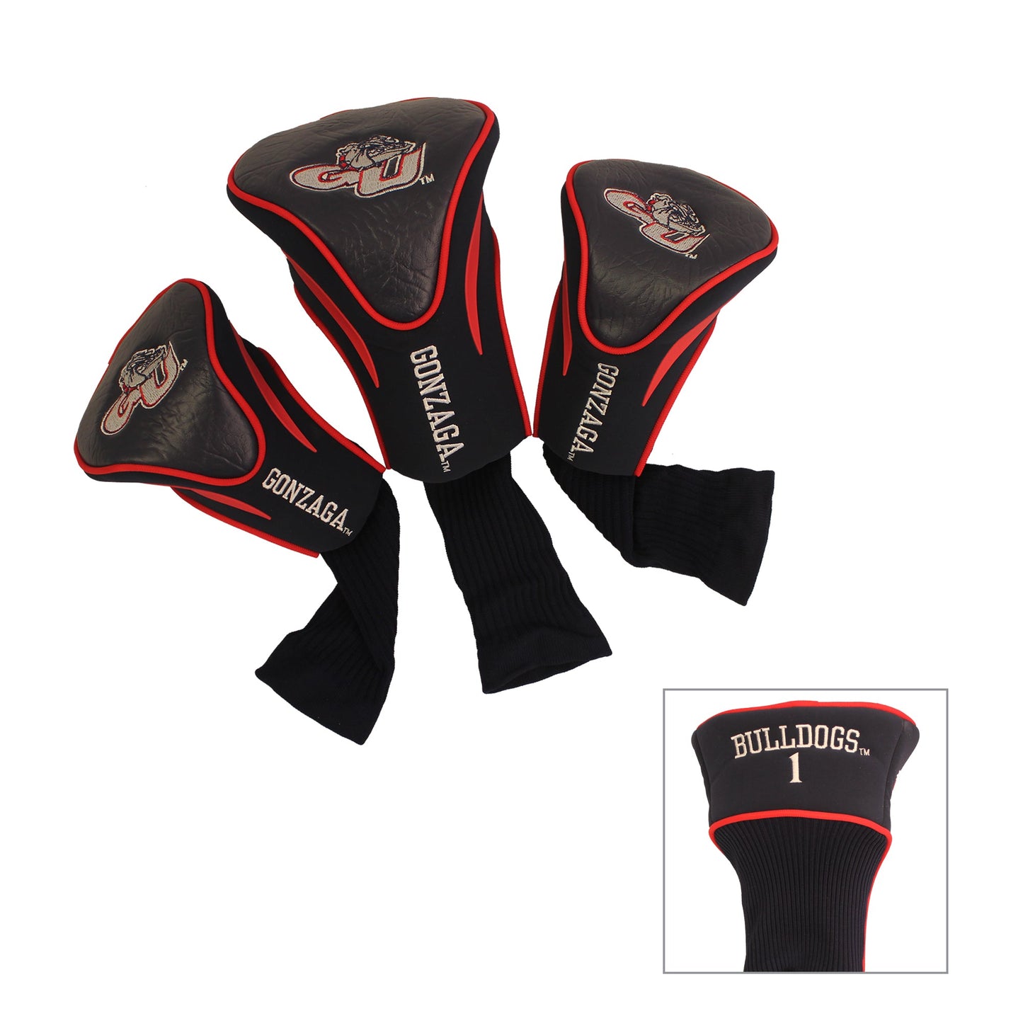 Gonzaga Bulldogs 3 Pack Contour Sock Headcovers - Club Rehab