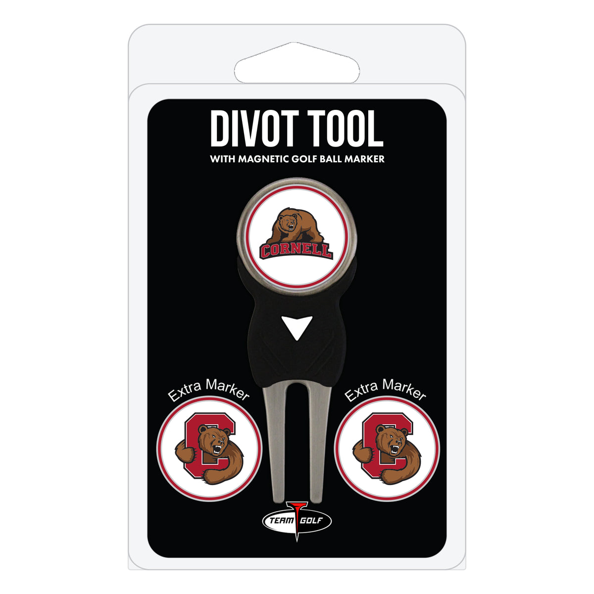 Cornell Big Red divot repair tool and three ball markers