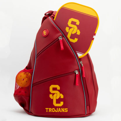 USC Trojans PU leather backpack by Team Golf, view 4