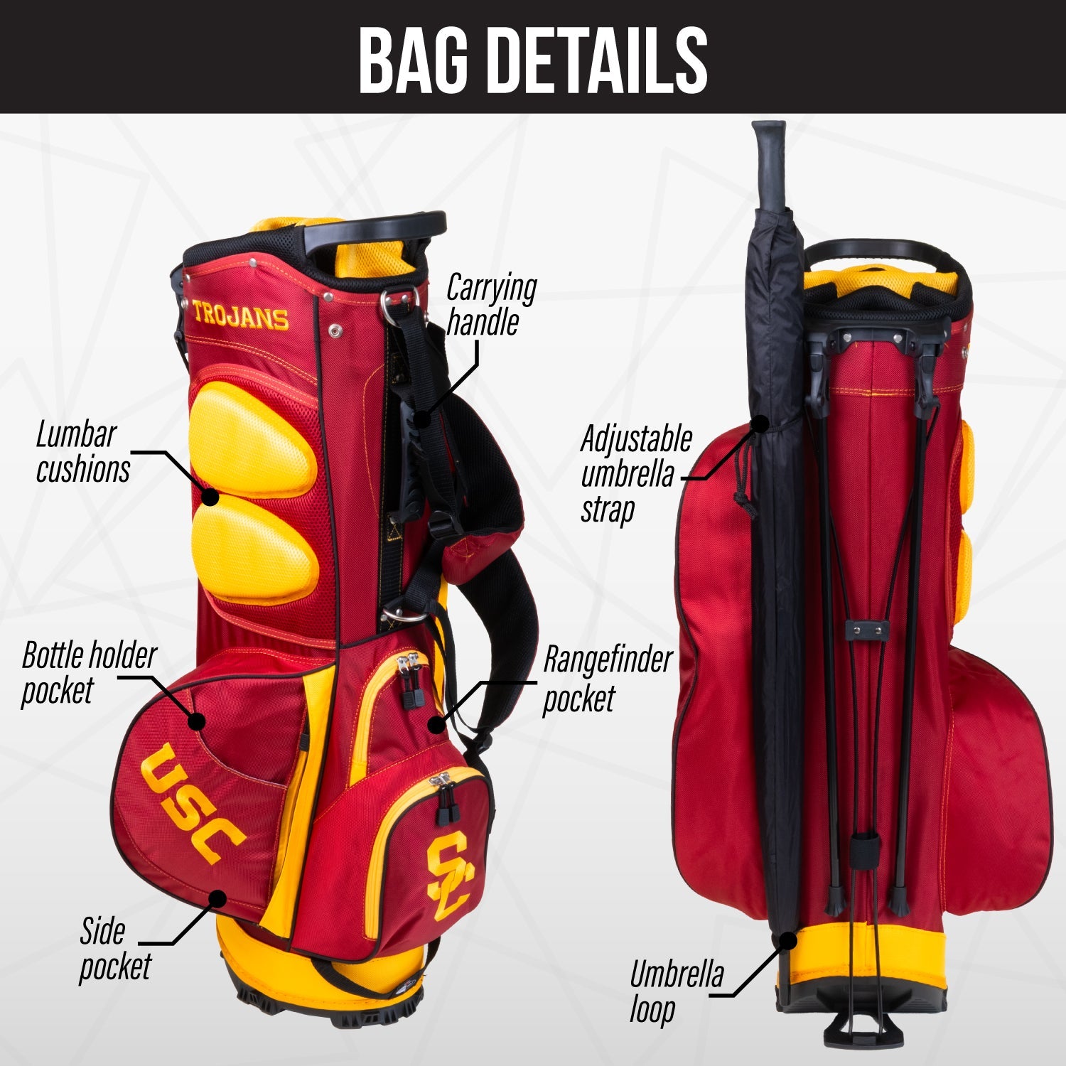USC Trojans Fairway Stand Bag - Image 2 - Club Rehab