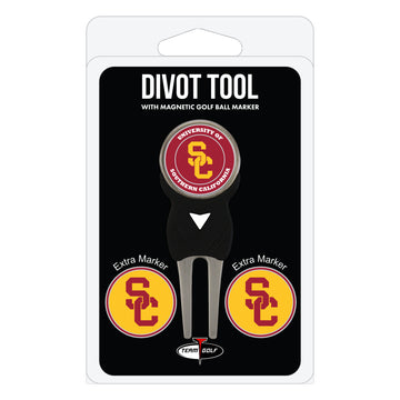 USC Trojans Divot Tool + 3 Ball Markers