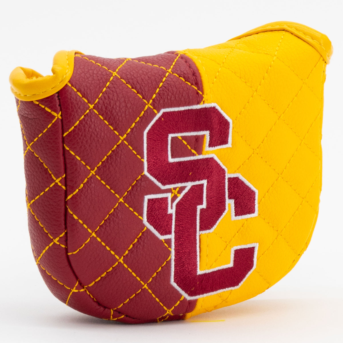 USC Trojans Split Quilted Mallet Putter Cover, angled view