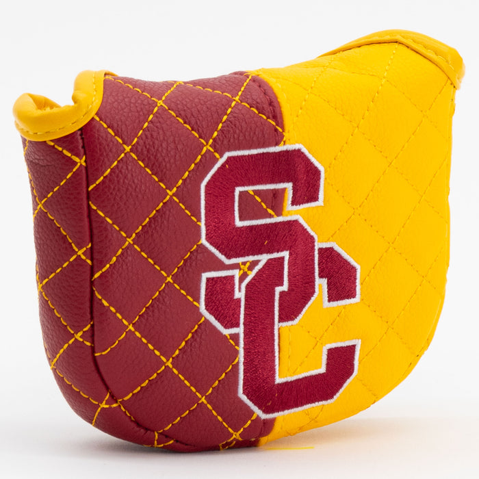USC Trojans Split Quilted Mallet Putter Cover, angled view