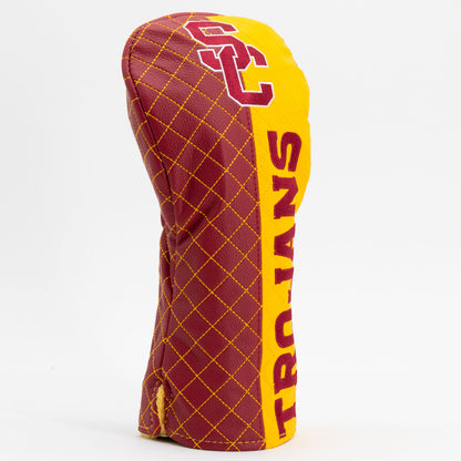 USC Trojans Split Quilted Driver Headcover, angled view
