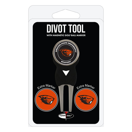 Oregon State Beavers divot repair tool and three ball markers