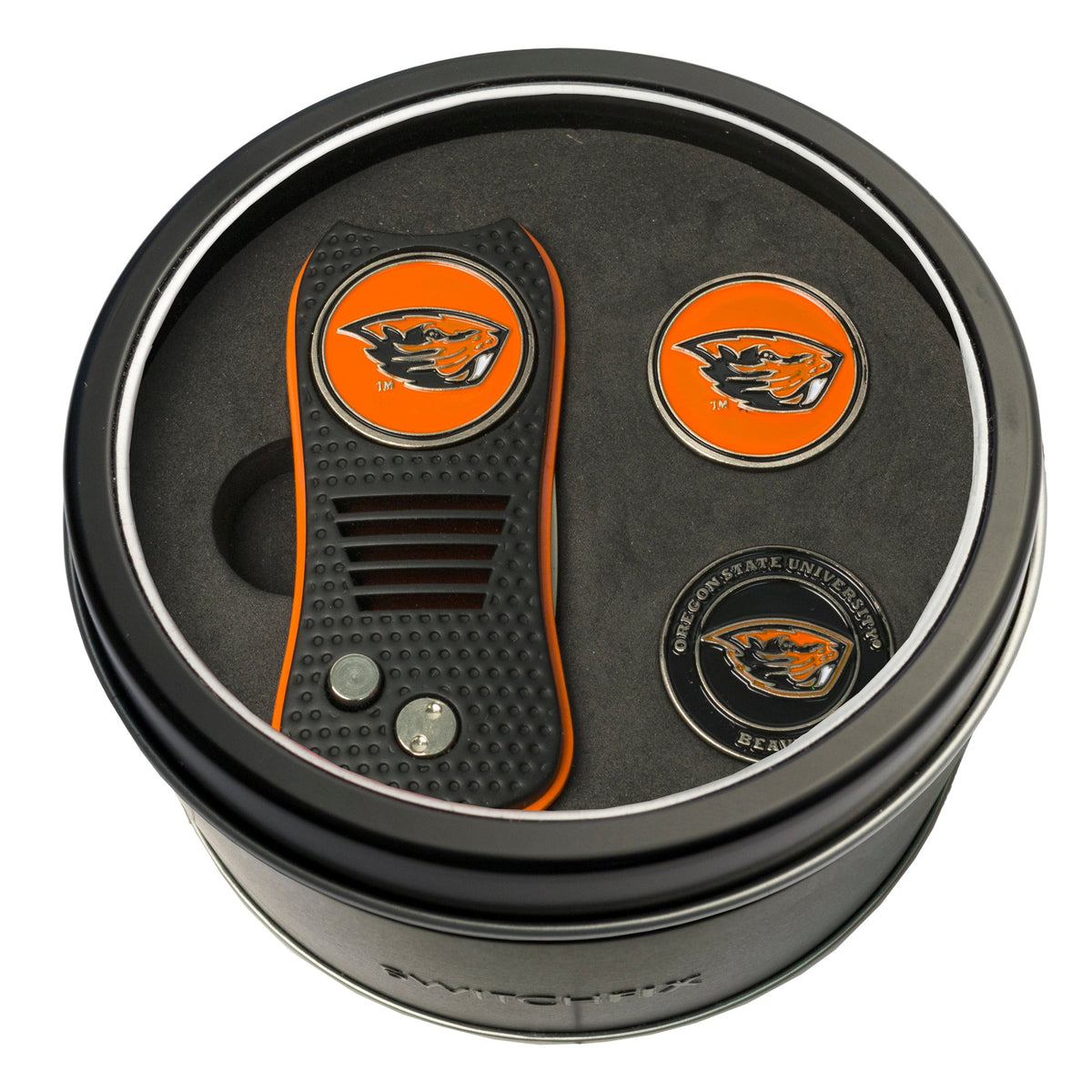 Oregon State Beavers Switchblade divot tool and ball marker tin gift set