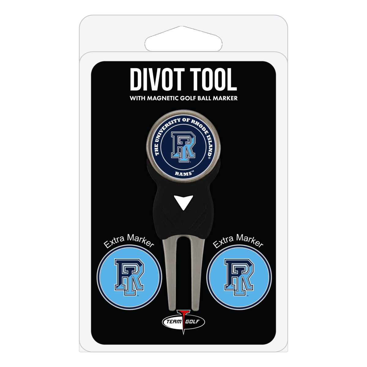 Rhode Island Rams divot repair tool and three ball markers