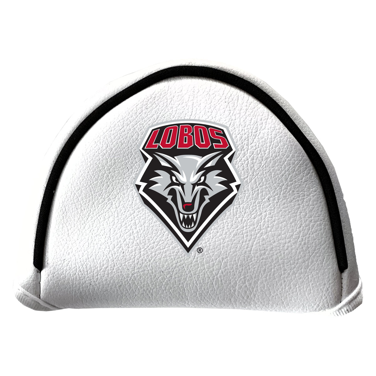 New Mexico Lobos vintage mallet putter white printed golf headcover