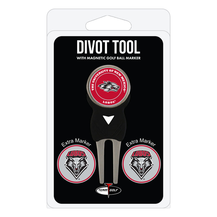 New Mexico Lobos divot repair tool and three ball markers