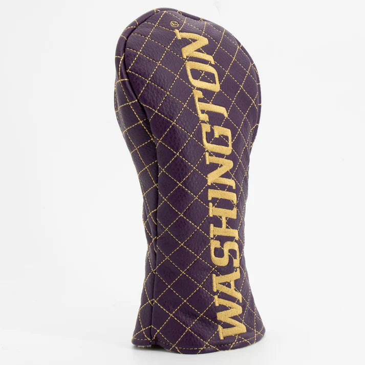 Golf club head cover with 'Washington' text on a white background