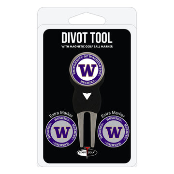 Washington Huskies Divot Tool + 3 Ball Markers