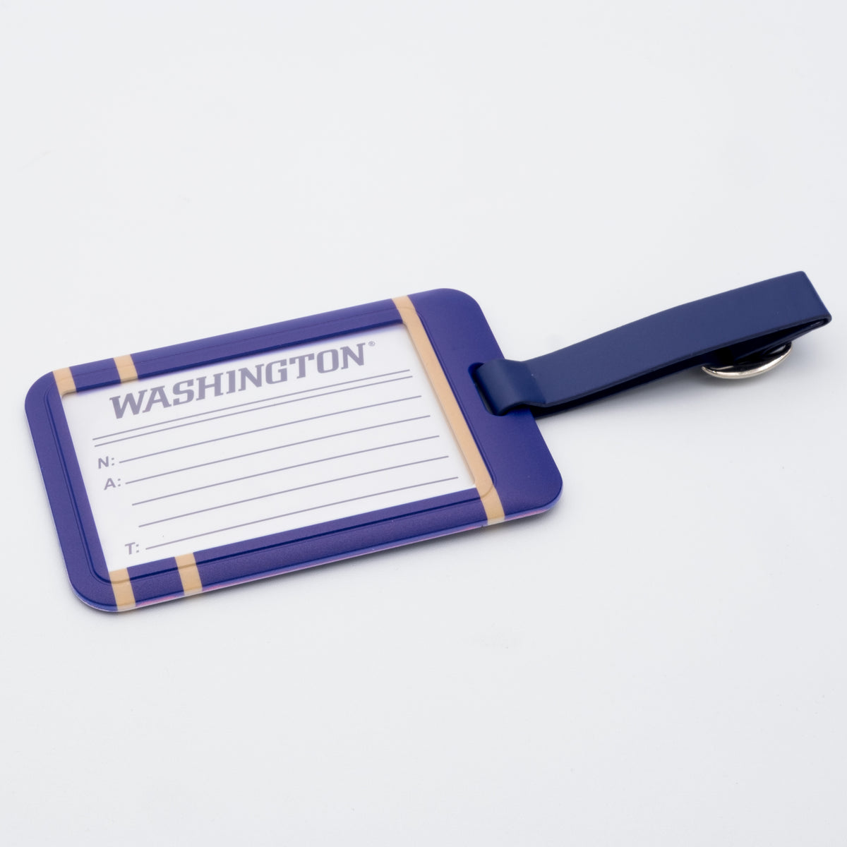 Washington Huskies plastic golf bag tag by Team Golf, product photo 2
