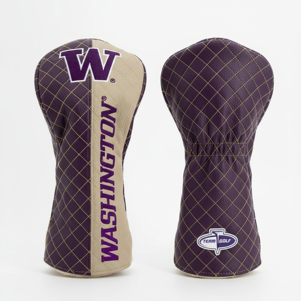 Golf club head cover with 'Washington' branding on a white background