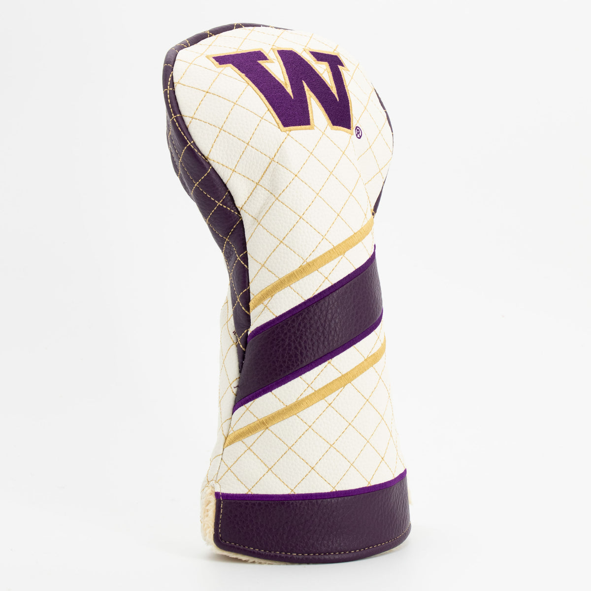 Washington Huskies Striped Quilted Driver Headcover, angled view