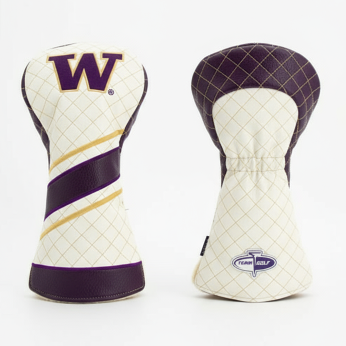 Two golf club head covers with a prominent 'W' logo on a white background