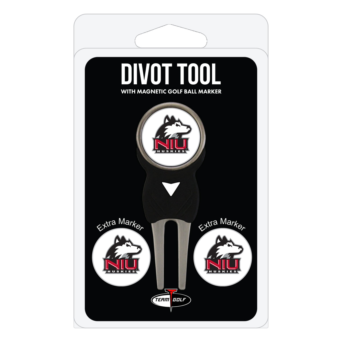 Northern Illinois Huskies divot repair tool and three ball markers