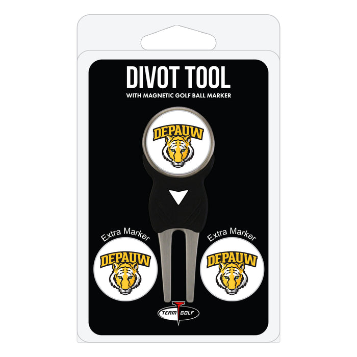 DePauw Tigers divot repair tool and three ball markers