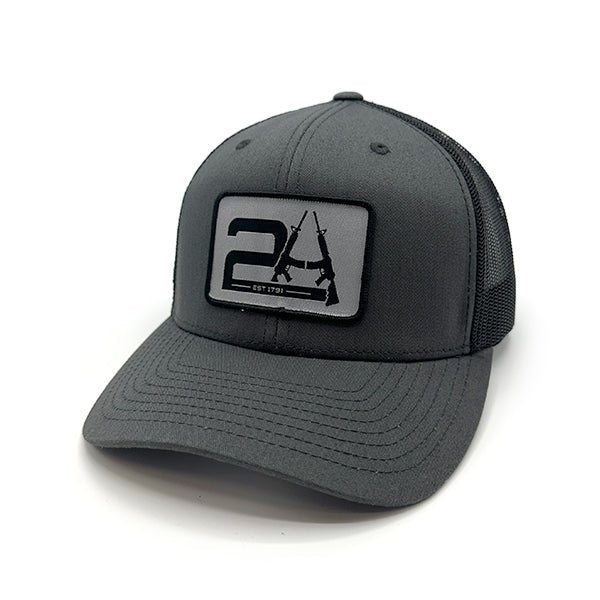 2A Est 1791 Woven Patch Hat - Curved Bill Snapback Charcoal / Black - Club Rehab