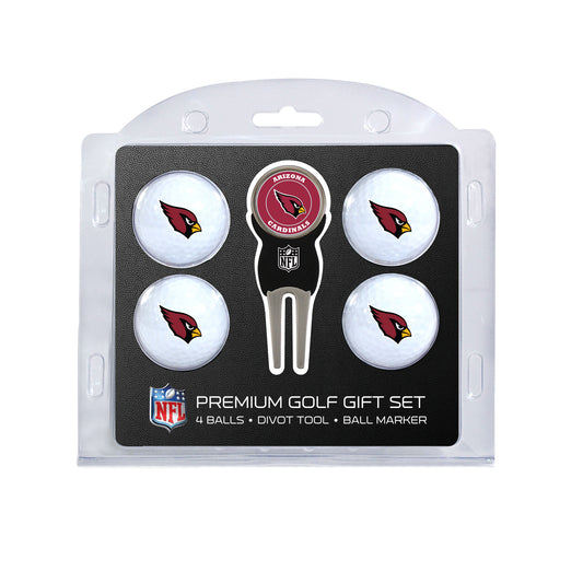 Arizona Cardinals four ball golf gift set with divot tool and ball marker