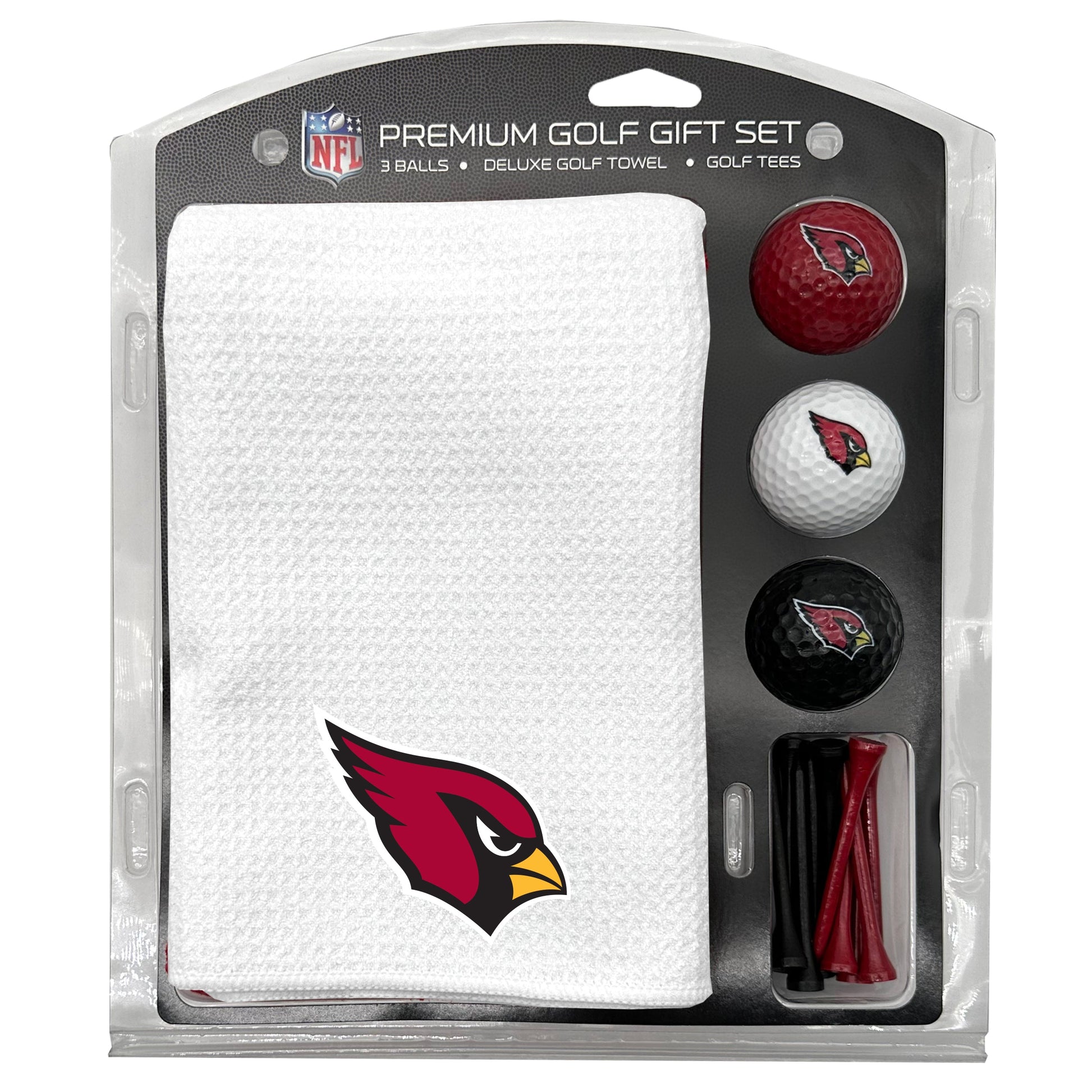 Arizona Cardinals White Microfiber Towel Golf Gift Set - Club Rehab