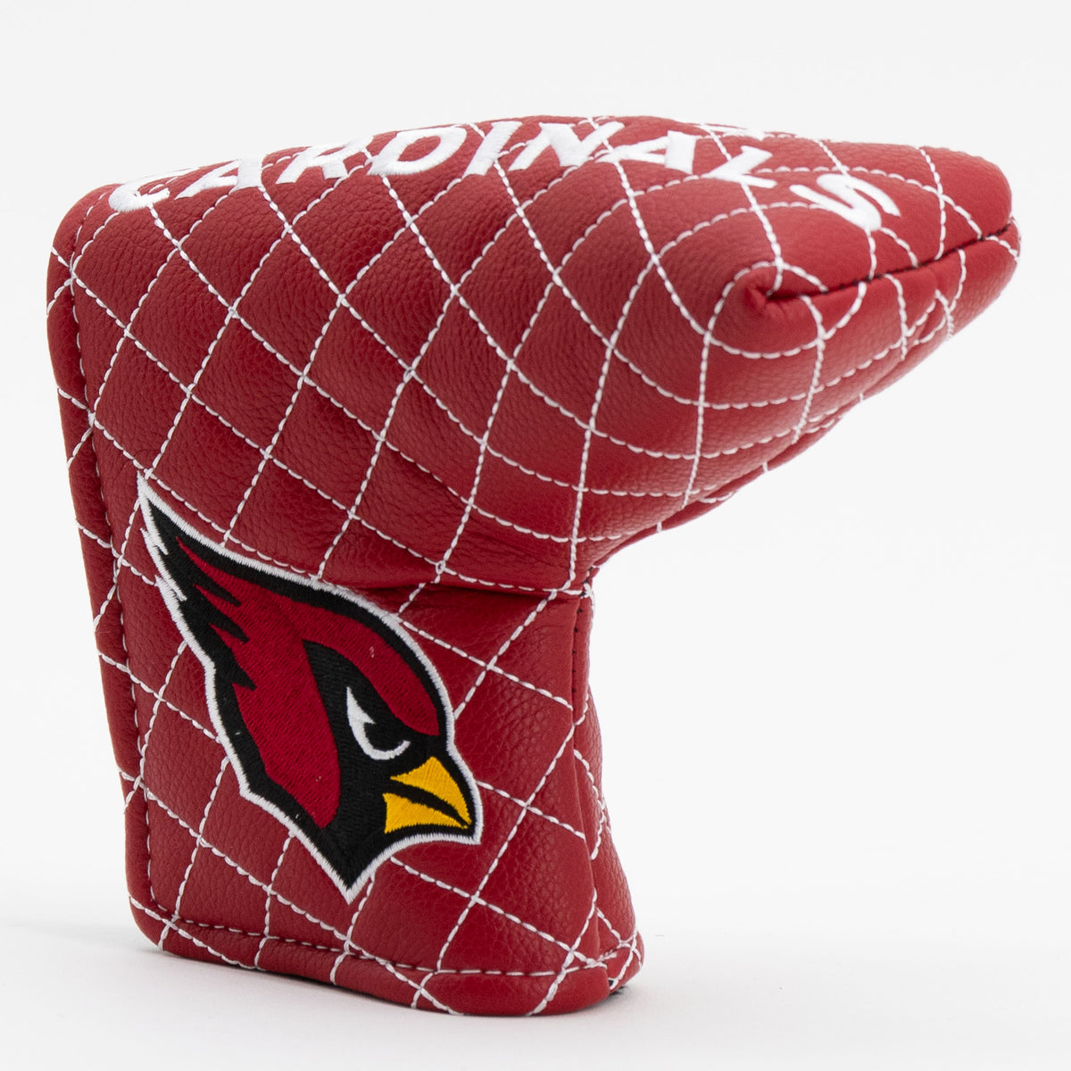 Arizona Cardinals Solid Blade Putter quilted headcover, angled view