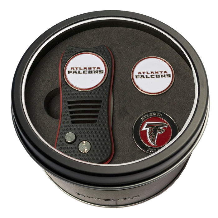 Atlanta Falcons Switchblade divot tool and ball marker tin gift set
