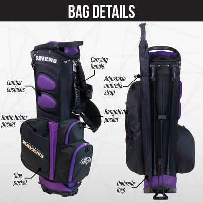 Baltimore Ravens Fairway Stand Bag - Image 2 - Club Rehab