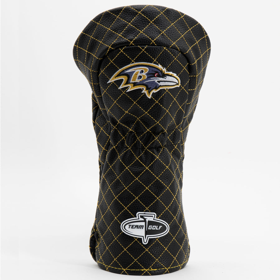 Baltimore Ravens solid quilted driver cover, back view