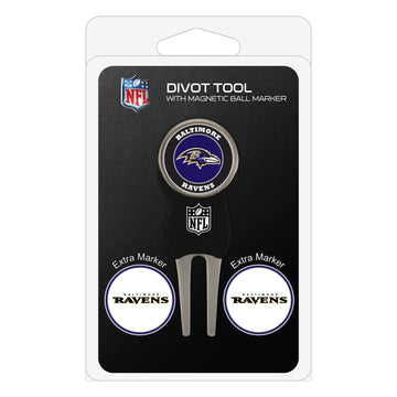 Baltimore Ravens Divot Tool + 3 Ball Markers