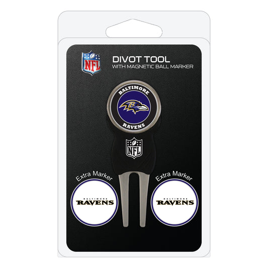 Baltimore Ravens divot repair tool and three ball markers