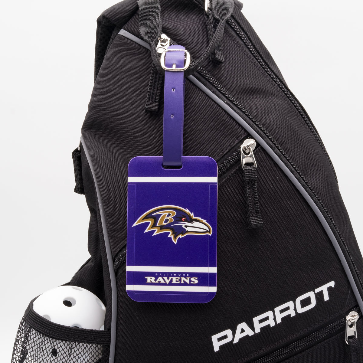 Baltimore Ravens plastic golf bag tag by Team Golf, product photo 3