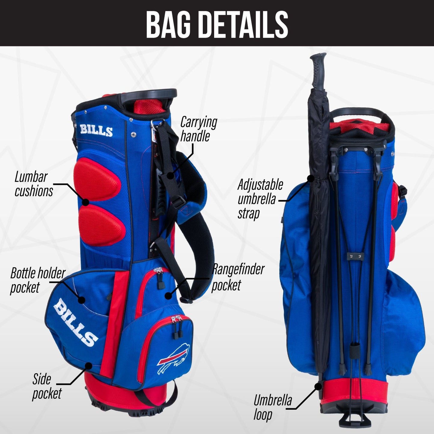 Buffalo Bills Fairway Stand Bag - Image 2 - Club Rehab